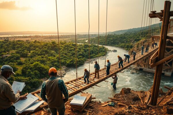 Aktivis Tuntut Sanksi Tegas Bagi Pencemar Sungai Proses Pembangunan Jembatan Gantung